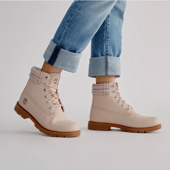Timberland Linden Wood 6” Wp Boot Women’s Light Pink Nubuck size 8 - Picture 1 of 4
